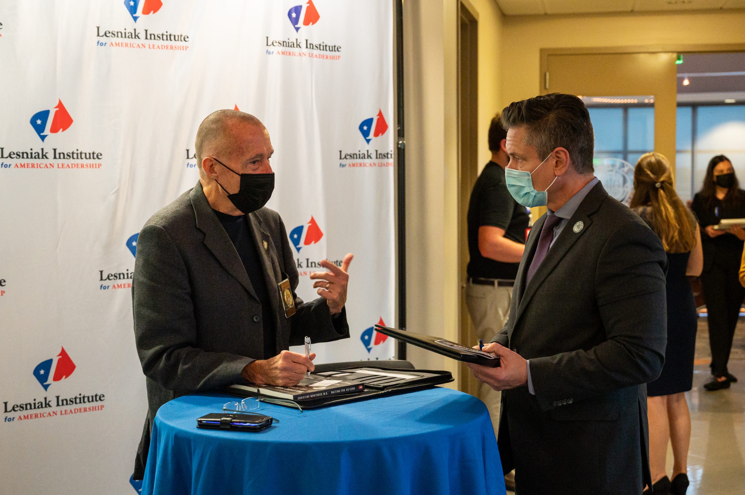 Lenny Ward and Dennis Bogdan discussing at The Criminalization of Mental Illness at Kean University